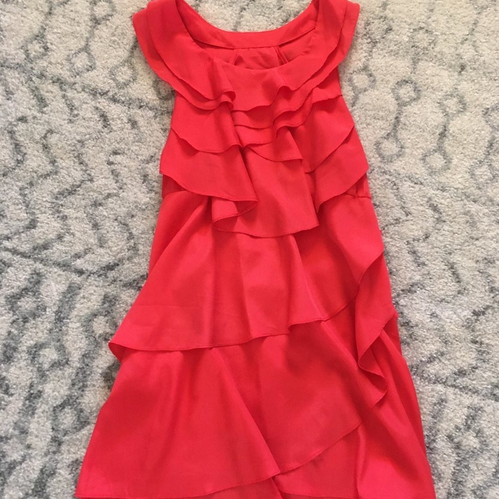Red Ruffled Halter Styled Mini Dress